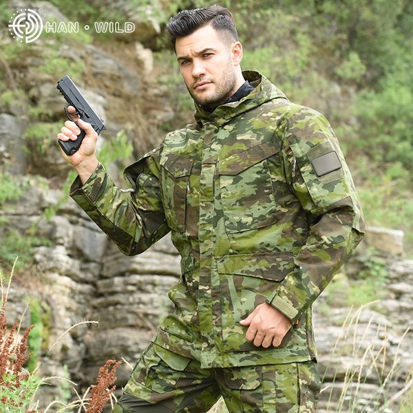 

hanye outdoor tactical trench mid-length m65 spy shadowfans men's jacket waterproof windbreaker coat coat off-season, Blue;black