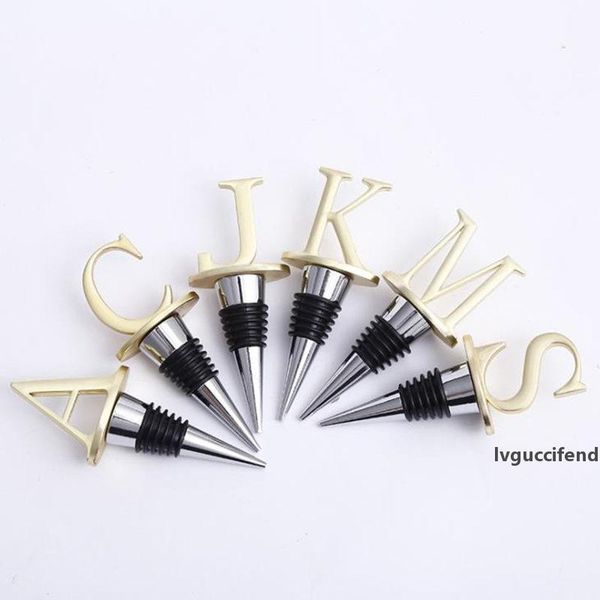 

alphabet letter wine bottle ser aluminum alloy vacuum sealed reusable plug caps valentine s wedding favors gift no370