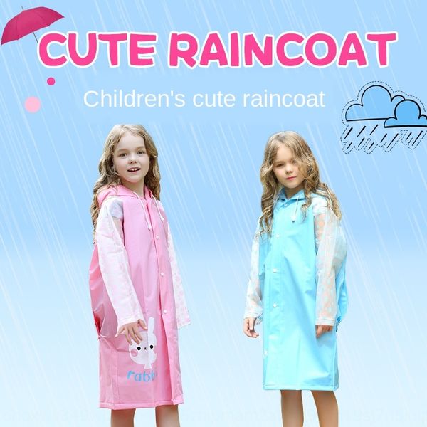 

bknon children's raincoat boys and girls kindergarten primary school students baby children size children's cape bag cloak cloak p, Black