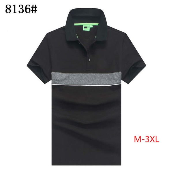 

2020 mens polos shirts summer polo for men soft t-shirts with embroidery striped neck solid clothing -3xl2 lr200528, White;black