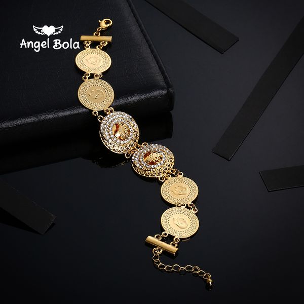 

turke coin bangles for women's, turk coins charms bracelet rhinestone,the middle east africa jewelry arab men never faded, Black