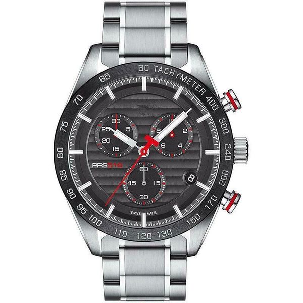 

t100.417.11.051.01 prs 516 silver stainless steel chronograph mens watch, Slivery;brown