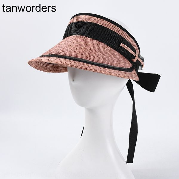 

fine lafite grass bicycle sunscreen empty ladies small breeze bowknot sunscreen hat korean cycling sun hat, Blue;gray