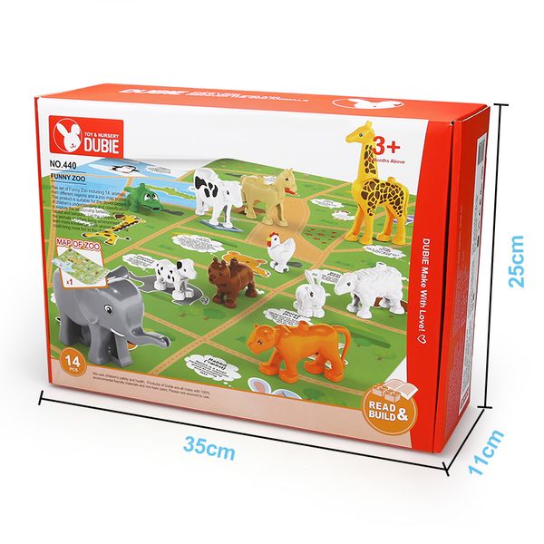

big particle building block funny zoo & map high-quality children educational toys both boy and girl 14pcs