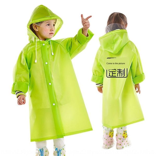 

tevuj printing environmental protection eva outdoor large hat brim multicolor children's raincoat student poncho printing environmental, Black