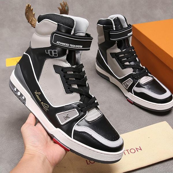 

trainer sneaker boot men 's shoes breathable luxury sports fashion footwears comfortable lace -up high vintage men shoes chunky sn, Black