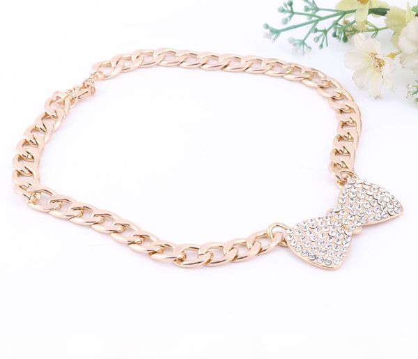 

women 3 colors jewelry sets gold plated statement necklace with earrings for party wedding boho crystal necklace new arrival, Black