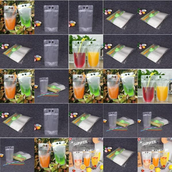 2016 2020 прозрачный пейте мешок пластиковые напитки сумки попить упаковка сумка с крышкой молока бутылки с водой питьевой фруктовый сок меш