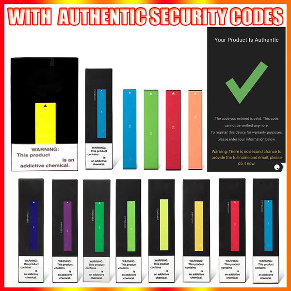 

2020 NEW Одноразовые Vape ручка с Аутентичные Код безопасности 280mAh Батарея 1,3 мл Пустой Vape 400 пуфы VS Fruty Plus Air Bar