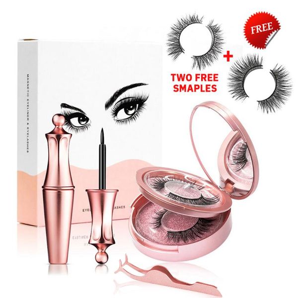 

false eyelashes magnetic eyelashs set magnet liquid eyeliner & tweezer waterproof long lasting eyelash extension makeup tools