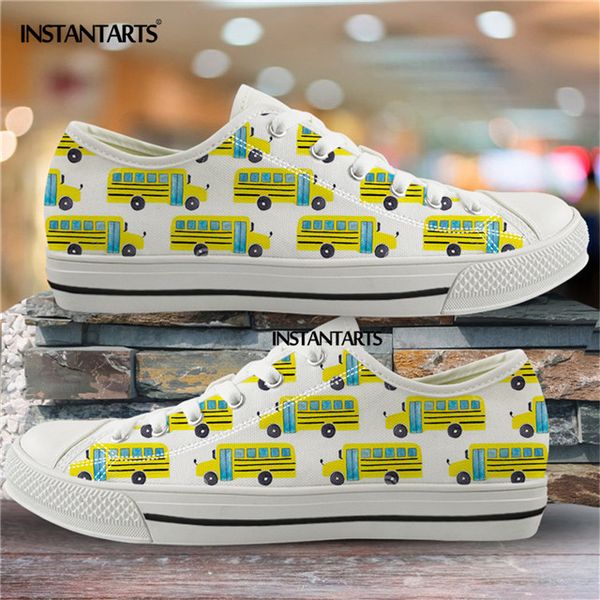

school bus patterns low canvas shoes boys girls student footwear spring canvas shoe brand designer sneakers, Black