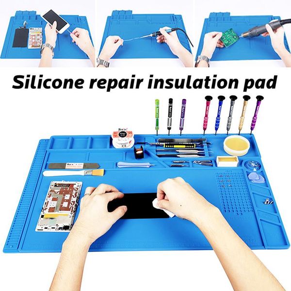 

maintenance mat silicone blue repairing workbench handheld insulation silicone mat welding table insulator pad diy