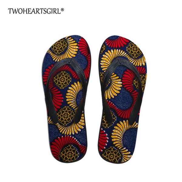 

twoheartsgirl african style women summer sandals beach flip flops vintage outdoor casual slippers for ladies, Black