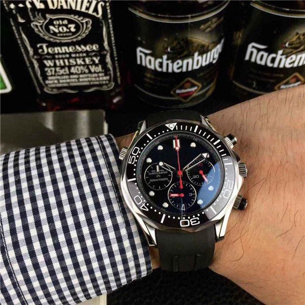 

2020 luxury mens watches.haima series, japan vk quartz timer multi-functional movement.40mm dial designer watches, Slivery;brown