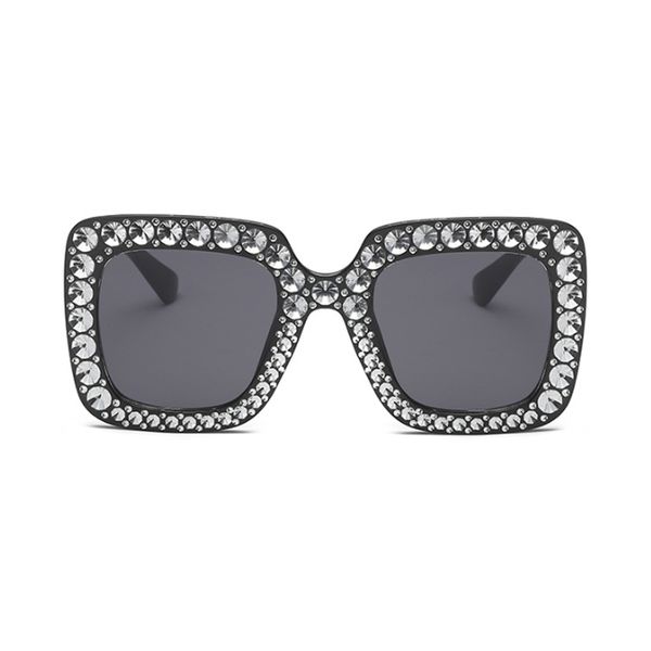

new brand designer square oversize sunglasses women black vintage big frame sun glasses female fashion cheap, White;black