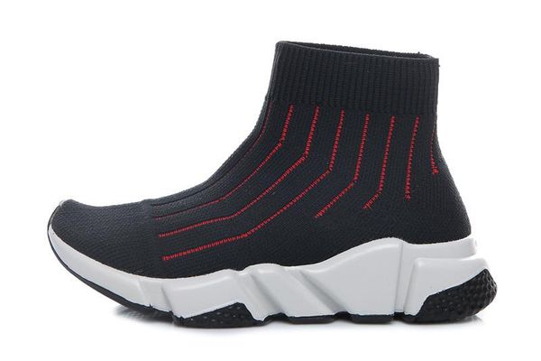 

дизайнерские кроссовки детская обувь speed ​​trainer черный красный гипсофила тройной черный мода плоский носок ботинок повседневная обувь s, Black