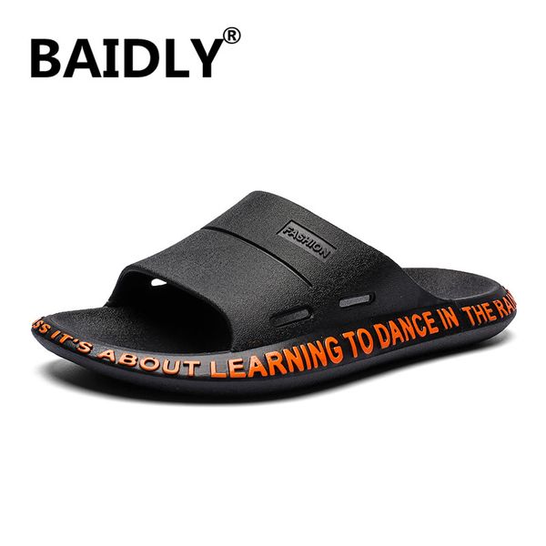 

summer men's sandals slip on breathable water beach slippers male jelly hole shoes sandalia masculina, Black