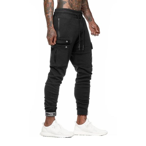 

men's pants feisure fashion solid color fitness comfortable sports men under wear, Black