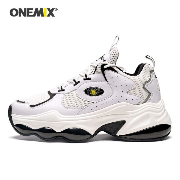 

onemix 2020 new arrival woman running shoes height increasing sneakers breathable women platform schuhe street sports shoes, Black