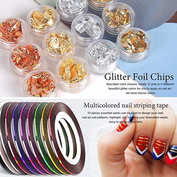 

nail art kits professional 3 style manicure set point drill 20 brushes 2 drills 10 color coil 4 foil accessories tools