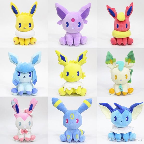 

new 10 styles 8'' 20cm saiko soda pkc eevee espeon flareon glaceon jolteon leafeon sylveon umbreon vaporeon plush doll soft toys