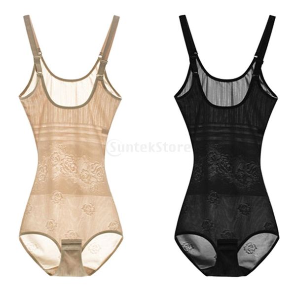 

women bodysuit shapewear black xl+skin color xl, Black;brown