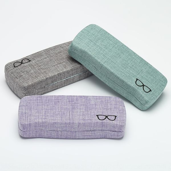 

new case presbyopic case myopia small v cloth presbyopic glasses box fashion linen metal optical frame glasses box, Blue