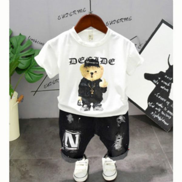 

мальчики конструктор мультфильмов костюмы дети двухсекционный набор детей футболка + брюки мода для печати диких подходит мальчиков повседне, White