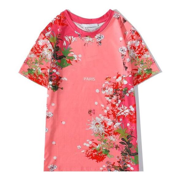 

20ss summer дизайнер футболки для mens женщин футболки с цветами новая мода случайные футболки mens верхняя одежда paris s-2xl, White;black