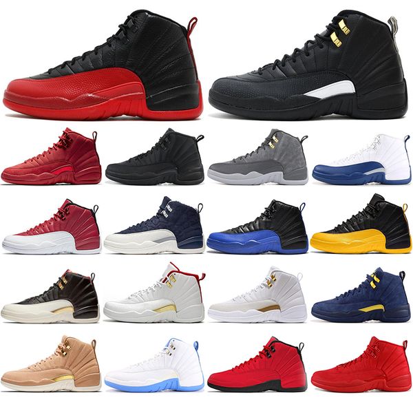 

с бесплатные носки новые баскетбольные мужские ботинки 12 xii dark concord reverse flu game sport кроссовки 12s varsity красный черный фиоле
