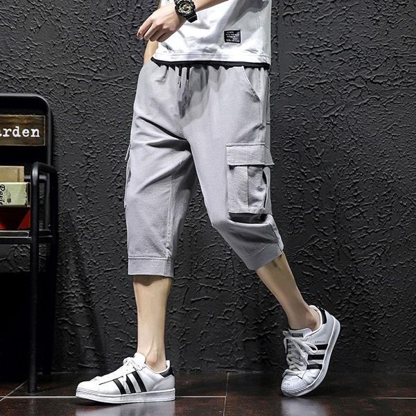 

zogaa new men joggers ankle-length pants summer 2019 men's pockets cargo pants male summer streetwear casual sweatpants, Black