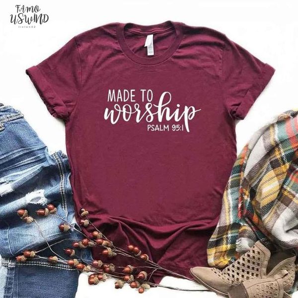 

made to worship women tshirt cotton v neck casual funny t shirt gift for lady yong girl street tee a 1036, White