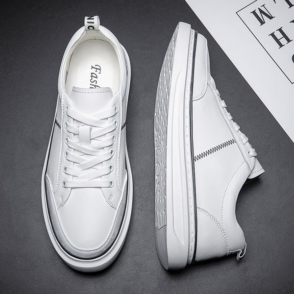 

мода кожа дизайнер vintage кроссовки мужчин британский стиль low top вскользь плоские ботинки узелок дикие повседневный tide обувь *, Black