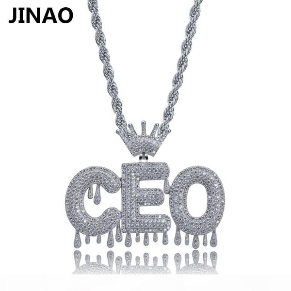 

пользовательское имя iced out корона bubble letters chain подвески кулонов мужского циркона hip hop jewelry gold silver теннисного chain
