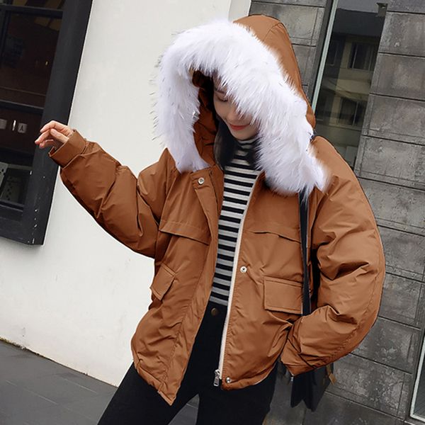 

winter women warm jacket cotton fur new parka coat jacket autumn and spring ladies pink black down cotton dropship