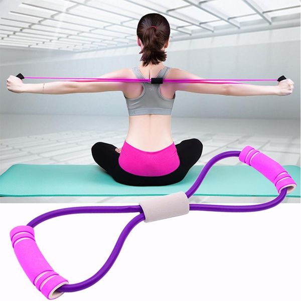 

durable chest expander rope classic delicate gym home sports workout band yoga fitness belts 8 word chest expander pull rope