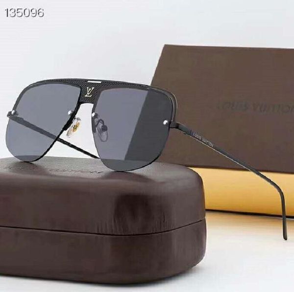 

2020 fashion oversized metal sunglasses vintage large frame plank lightweight sunglass men women retro adumbral sun glass, Blue;gray