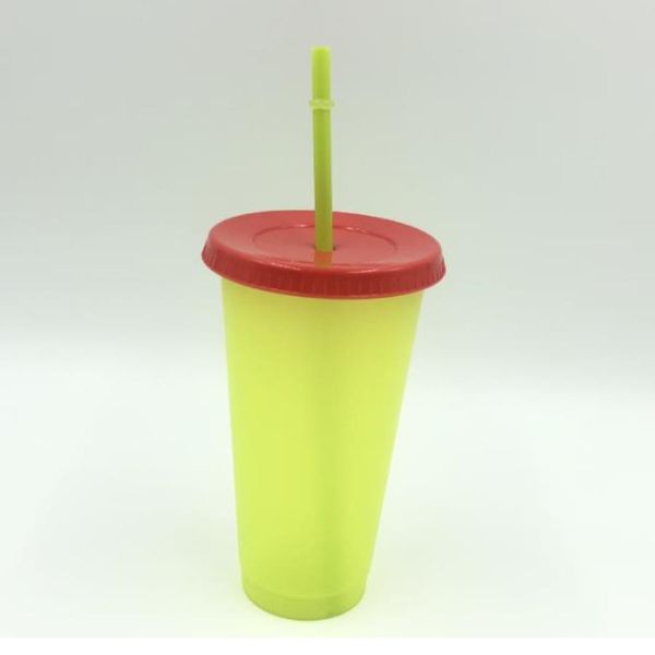 

hight quality color changing cup japan south korea simple customized straw cup temperature sensing plastic color changing cup 5 colors