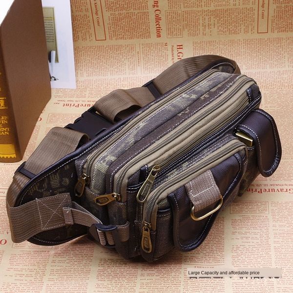 

tvufr men's and women's universal canvas large capacity business canvas wallet wallet large multi-function running bag multi-layer