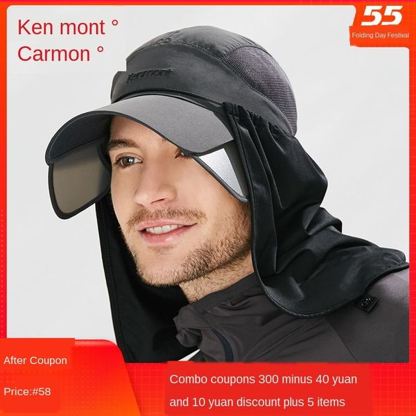 

carmon men's fishing neck sunscreen bicycle protection curtain outdoor cycling neck protective cover thin mask summer uv protection, Black;gray