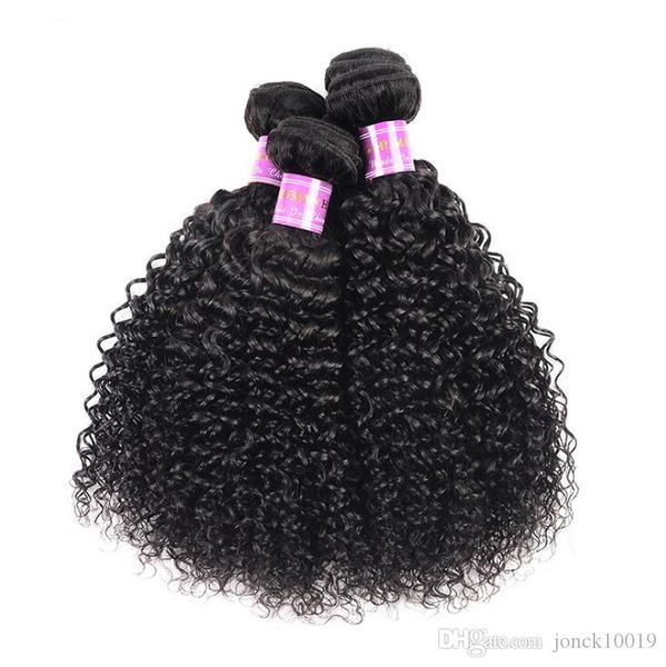 

curly hair 1/ 3 bundles deal raw indian hair bundles human hair weave extension natural color 100g remy, Black