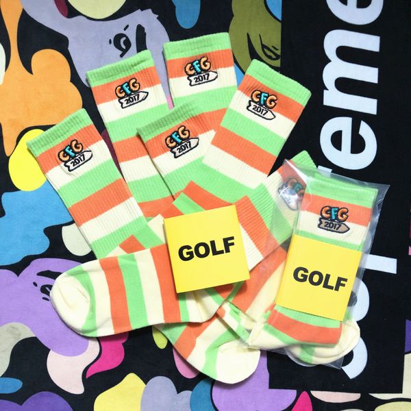 

ewvk7 fashion embroidered stockings stockings brand golfwang embroidery music festival limited pure cotton elegant style hip hop street love, Black