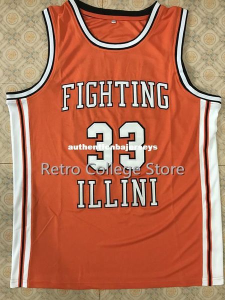 

#33 kenny battle fighting illinois basketball jersey embroidery stitched customize any name and name xs-6xl vest jerseys, Gray