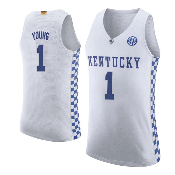 

Darius Miller Stitched Men's Kentucky Wildcats Devin Booker James Young Skal Labissiere Blue White College Basketball Jerseys