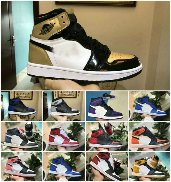 

2020 новый high og mens 1 баскетбол обувь дешевые royal banned shadow красный синий черный белый toe обуви дешевые женщин 1s чикаго кроссовк, Black