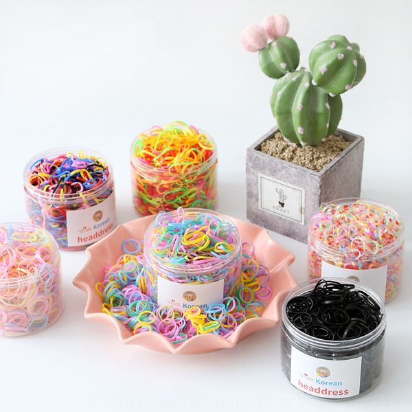 

children's hair-tied disposable hair black rubber band thickened high elasticity girl's baby's hair-small rubber band, Slivery;white