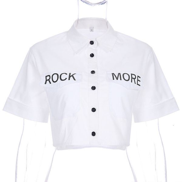 

white blouses women 2020 fashion short sleeve turn down collar letter print casual short v neck shirt womens and