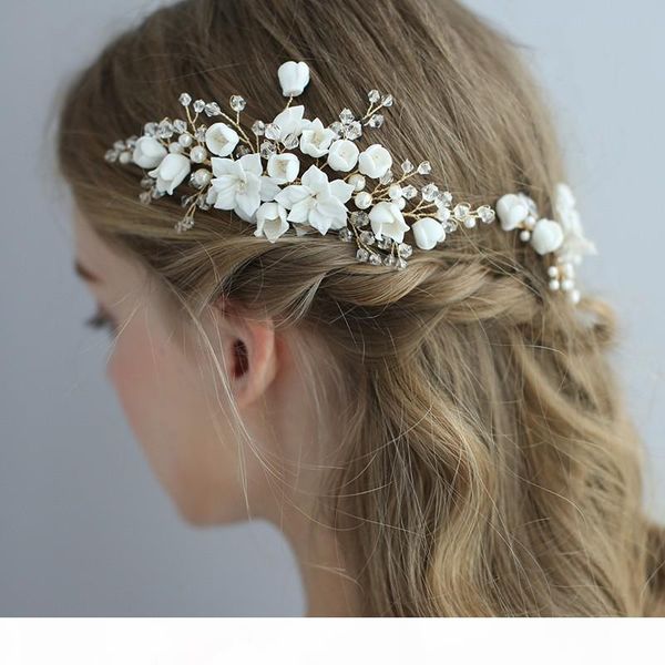 

клипы керамические цветы из бисера vines люкс волосы расческой handmade свадебные заколки для волос diy волос pieces люкс set, Slivery;golden