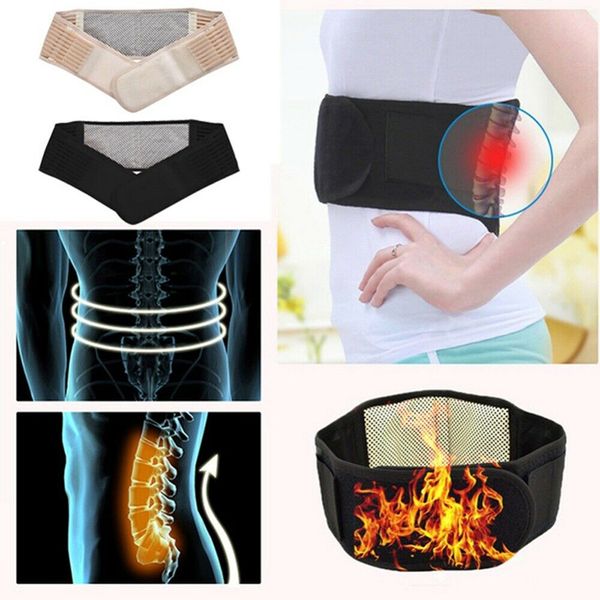 

waist support lumbar belt back braces tourmaline self-heating magnetic therapy breathable asd88, Black;gray