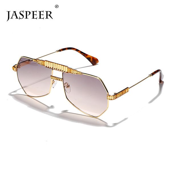 

jaspeer retro oversized sunglasses men steampunk men's polygonal metal sunglasses women oversize sunglasses with diamonds uv400, Blue